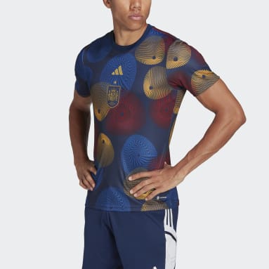 Camiseta Prepartido España Azul Hombre Fútbol