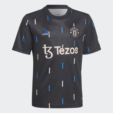 Camisa Pré-Jogo Manchester United Preto Meninos Futebol
