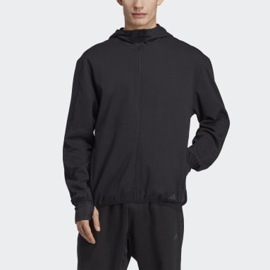 Sudadera con Gorro Yoga Base Training AEROREADY Cierre Frontal Negro Hombre Studio