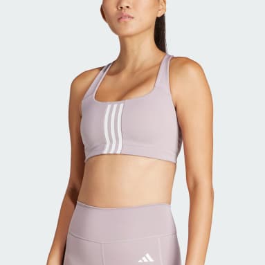 Dam Gym & Träning Lila Powerimpact Training Medium-Support 3-Stripes Bh