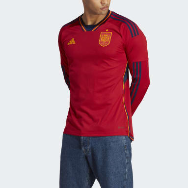 Muži Futbal červená Dres Spain 22 Long Sleeve Home