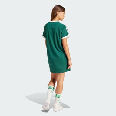 Women's Originals Green 3-Stripes Raglan Dress