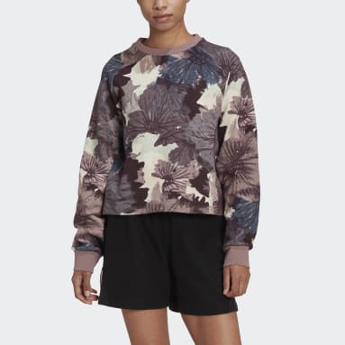 Sweat-shirt à imprimé intégral Violet Femmes Sportswear