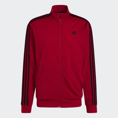 Men Sportswear Red Essentials Warm-Up 3-Stripes Track Jacket
