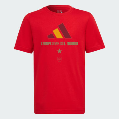 T-shirt WWC 2023 Winners da Espanha Vermelho Rapazes Futebol