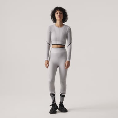 Ženy adidas by Stella McCartney Siva Legíny adidas by Stella McCartney TrueStrength Yoga 7/8
