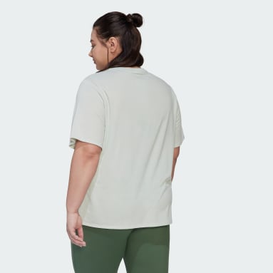 Camiseta Train Icons 3 bandas (Tallas grandes) Verde Mujer Gimnasio Y Entrenamiento