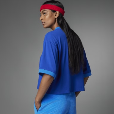 Dames Originals blauw Adicolor Heritage Now Oversized T-shirt