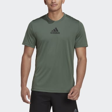 Men Training Green Designed to Move Sport 3-Stripes Tee