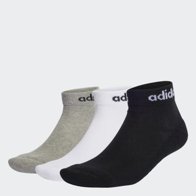 Linear Ankle Socks Cushioned Socks 3 Pairs Szary