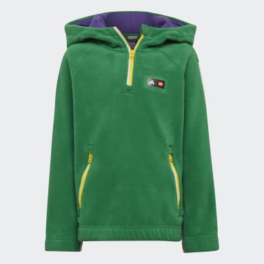 Felpa adidas x Classic LEGO® Winter Polar Fleece Hooded Verde Bambini Sportswear
