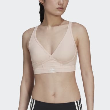 Haut Adicolor Flex Ribbed Cotton Two-Plunge Brami Rose Femmes Originals