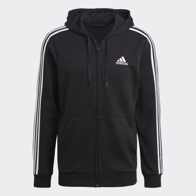 เสื้อฮู้ดซิปยาวเต็มตัว Essentials French Terry 3-Stripes