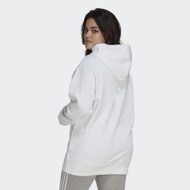 Frauen Originals Trefoil Hoodie – Große Größen Weiß
