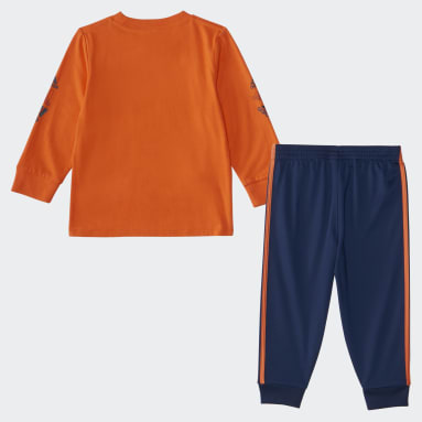 Infant & Toddler Training Orange Cotton Long Sleeve Tee and Jogger Set