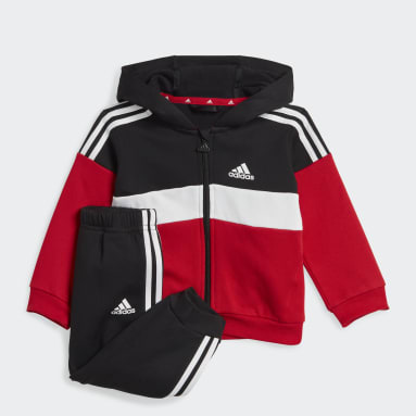 Børn Sportswear Sort Tiberio 3-Stripes Colorblock Fleece Kids træningsdragt