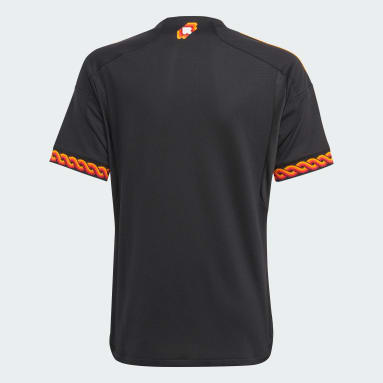 Camisola do Terceiro Equipamento 23/24 da AS Roma – Criança Preto Criança Futebol