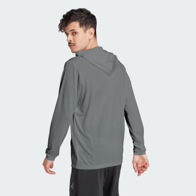Men Training Grey Train Essentials Made to be Remade Training Long Sleeve Hoodie