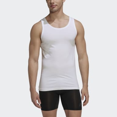 Men Training White Active Core Cotton Tank Top (2 pack)