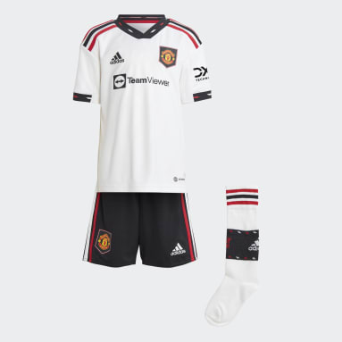 Mini kit Extérieur Manchester United 22/23 Blanc Enfants Football
