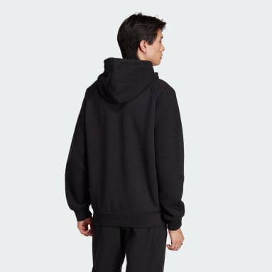 Men Originals Black Essentials+ Trefoil Reverse Material Hoodie