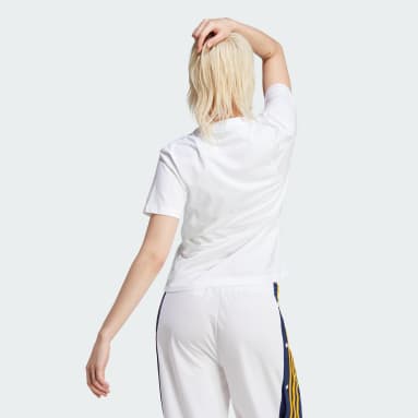 Camiseta Pearl Trefoil Blanco Mujer Originals