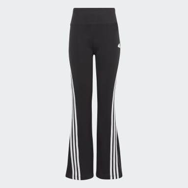 Girls Sportswear Black Future Icons 3-Stripes Cotton Flared Tights
