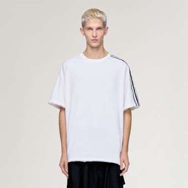 Y-3 Raw Edge 3-Stripes T-shirt met Korte Mouwen
