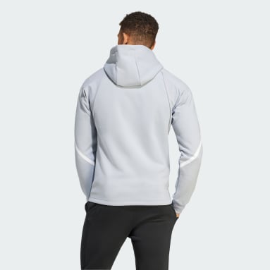 Männer Fußball Juventus Designed for Gameday Kapuzenjacke Grau