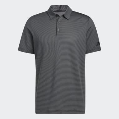 Men Golf Black Ottoman Stripe Golf Polo Shirt