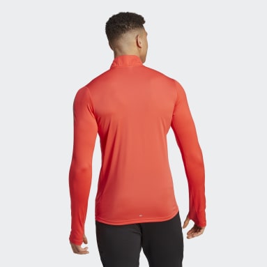 Sweat-shirt à manches longues 1/4 Own the Run Rouge Hommes Running