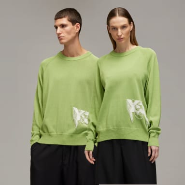 Y-3 로고 니트 크루 스웨트셔츠