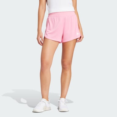 Women Training Pink Pacer Essentials Knit High-Rise Shorts
