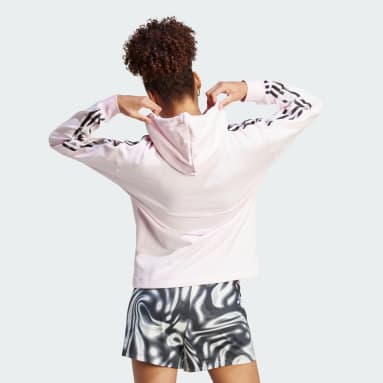 Polera con capucha 3 Tiras Vibrant Print Rosado Mujer Sportswear