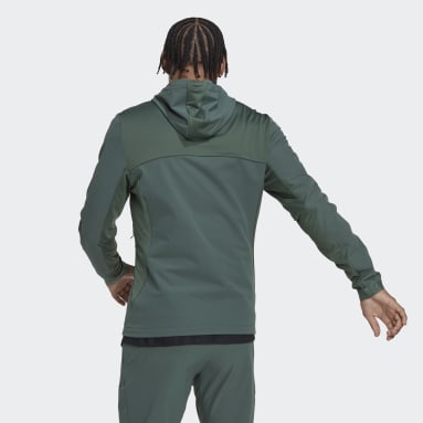 Veste à capuche entièrement zippée COLD.RDY Training Vert Hommes Fitness Et Training