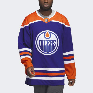 Maillot Domicile Oilers Authentique Bleu Hommes Hockey
