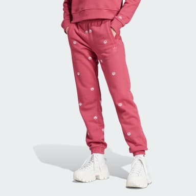 Women Originals Pink Allover Mini Crest Logo Sweatpants
