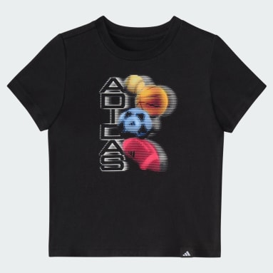 Two-Piece Short Sleeve Graphic Cotton Tee and 3-Stripes Shorts Set