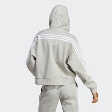 Veste à capuche zippée à 3 bandes Future Icons gris Femmes Sportswear