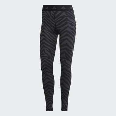 กางเกงเลกกิ้งเจ็ดส่วนเอวสูงพิมพ์ลายหนังม้าลาย Hyperglam Techfit