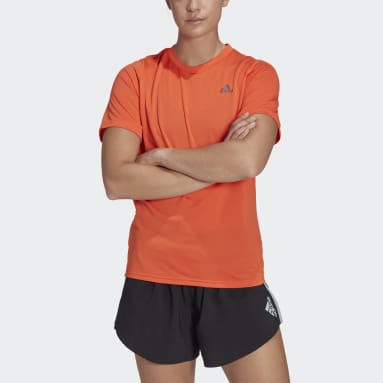 Women Running Orange Run Icons Running Tee