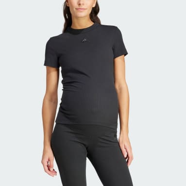 T-shirt ajusté côtelé (maternité) Noir Femmes Sportswear