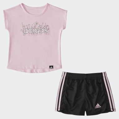 Infant & Toddler Training Pink IG GPHIC TEE MESH SHORT SET