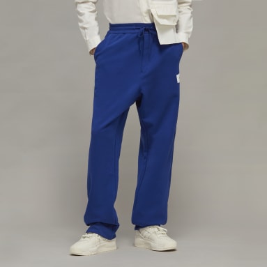 Y-3 Organic Cotton Terry Straight Pants Blu Uomo Y-3
