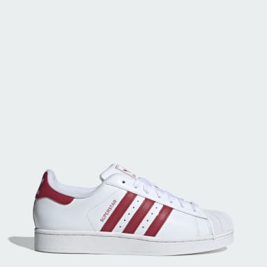 adidas Superstar ホワイト/バーガンディ スニーカー White Superstar Shoes | adidas US