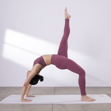 Women Gym & Training Burgundy adidas Yoga 4 Elements 7/8 Tights
