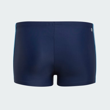Jungen Schwimmen 3-Streifen Boxer-Badehose Blau