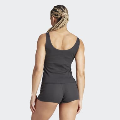 Women Training Black Active Flex Ribbed Tank Top