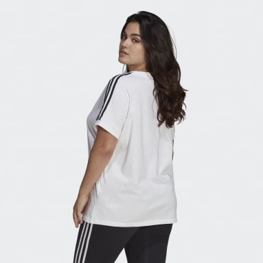 Kvinder Originals Hvid Adicolor Classics 3-Stripes Plus Size T-shirt