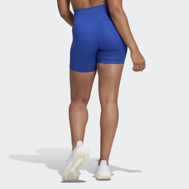 Leggings corti da allenamento Optime Hyperbright High-Rise Blu Donna Fitness & Training